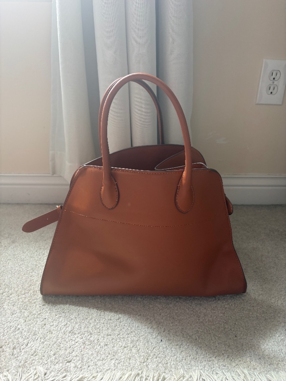 Tan large satchel bag